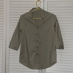 Burberry London Button Down 3/4 sleeve Shirt size M